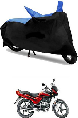 MSR STORE Two Wheeler Cover for Hero(Passion Plus, Blue, Black)
