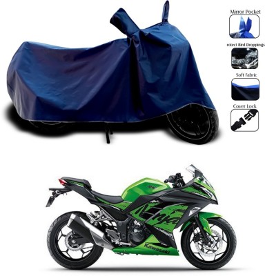 SEBONGO Waterproof Two Wheeler Cover for Kawasaki(Ninja, Blue)