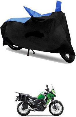 MSR STORE Two Wheeler Cover for Kawasaki(Blue, Black)