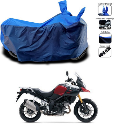 SEBONGO Waterproof Two Wheeler Cover for Suzuki(V Strom 1000, Blue)