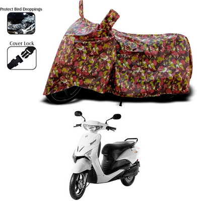 SEBONGO Two Wheeler Cover for Ampere(Red, Black)