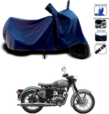 SEBOMJO Waterproof Two Wheeler Cover for Royal Enfield(Bullet 350, Blue)