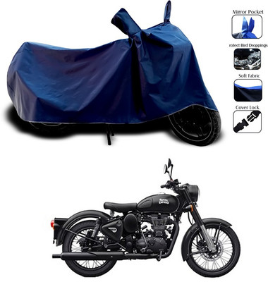 SEBONGO Waterproof Two Wheeler Cover for Royal Enfield(Classic 350, Blue)