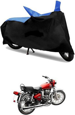 Autogard Two Wheeler Cover for Royal Enfield(Blue, Black)