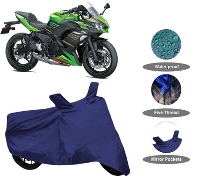 MEGA MARTZZ Waterproof Two Wheeler Cover for Kawasaki(Ninja 650, Blue)