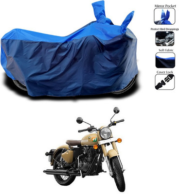 SEBONGO Waterproof Two Wheeler Cover for Royal Enfield(Classic 350, Blue)