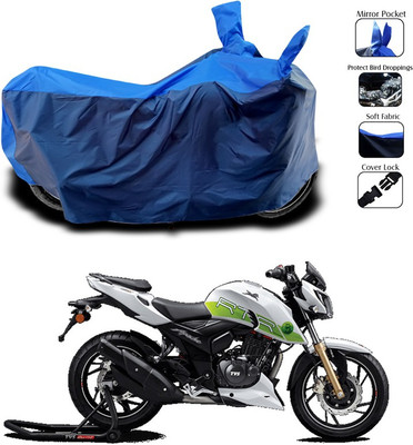 SEBONGO Two Wheeler Cover for TVS(Apache RTR 200 4V, Blue)