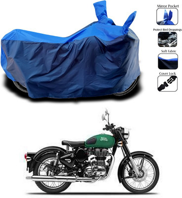 SEBONGO Waterproof Two Wheeler Cover for Royal Enfield(Classic 350, Blue)