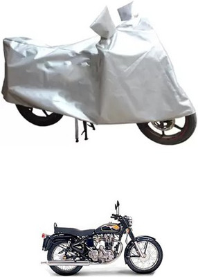 MSR STORE Two Wheeler Cover for Royal Enfield(Twin spark, Silver)