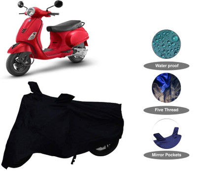 THE REAL ARV Waterproof Two Wheeler Cover for Vespa(Vespa VXL 125, Black)