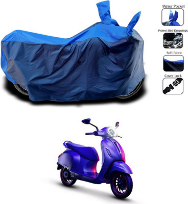 SEBONGO Two Wheeler Cover for Bajaj(Chetak, Blue)
