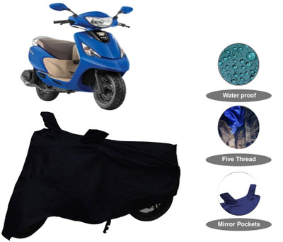 APNEK Waterproof Two Wheeler Cover for TVS(Scooty Pep+, Black)