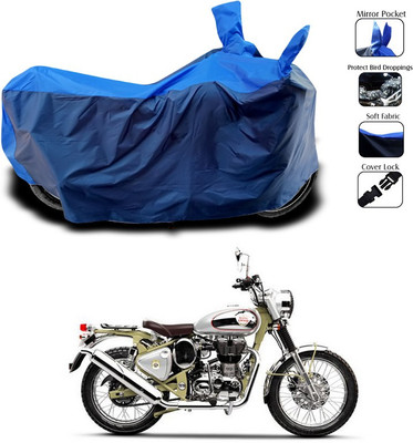 SEBONGO Two Wheeler Cover for Royal Enfield(Bullet Trials 500, Blue)