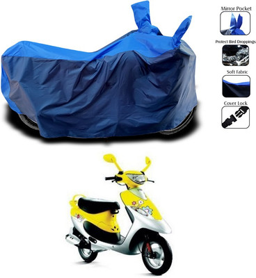 SEBONGO Two Wheeler Cover for TVS(Scooty Pep+, Blue)