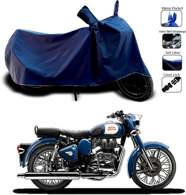 SEBONGO Waterproof Two Wheeler Cover for Royal Enfield(Bullet 350, Blue)