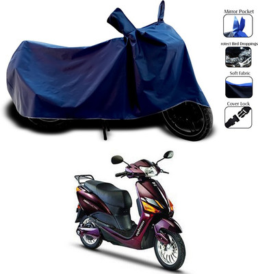 SEBONGO Waterproof Two Wheeler Cover for Hero(Electric Optima, Blue)