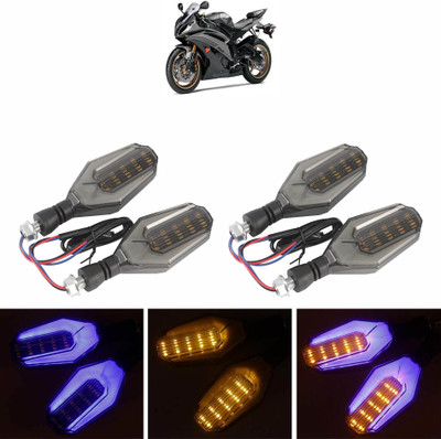 Vagary Side LED Indicator Light for Yamaha Universal For Bike(Blue, Yellow)