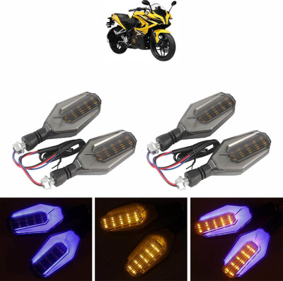 Vagary Side LED Indicator Light for Bajaj Universal For Bike(Blue, Yellow)