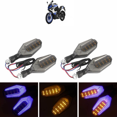 Vagary Side LED Indicator Light for Bajaj Universal For Bike(Blue, Yellow)