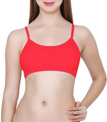 FILBA 6 Straps Padded Bralette Women Cami Bra Lightly Padded Bra(Red)