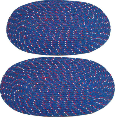 TrueValue Creations Polyester Door Mat(Multicolor, Blue, Medium, Pack of 2)