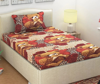 HSR Collection 104 TC Cotton Single Floral Flat Bedsheet(Pack of 1, Multicolor)