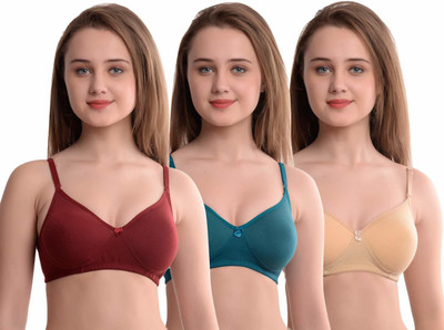 Xcare Non Padded Strapeless Cotton Mix Bra for Women Women Full Coverage Non Padded Bra(Multicolor)