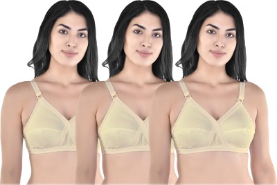 Sexy Bust Double layered bra Women Full Coverage Non Padded Bra(Beige)