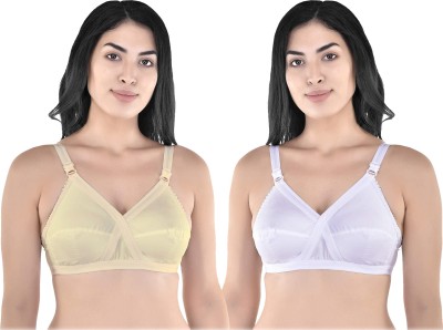 Zivosis Women Full Coverage Non Padded Bra(Beige, White)