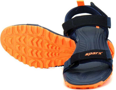 Sparx SS 468 Men Sandals(Orange, Navy , 7)