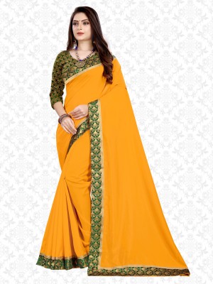 Divastri Embroidered Kanjivaram Art Silk Saree(Yellow)