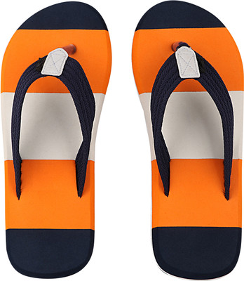 ADOBO Men Men's Light comfortable and stylish Multicolor Fabrication Slipper� Flip Flops(Orange , 9)