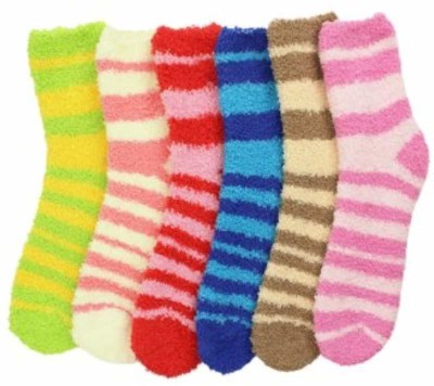 MUKHAKSH Girls Mid-Calf/Crew(Pack of 6)