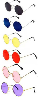 SRPM UV Protection Round Sunglasses (53) (For Men & Women, Yellow, Red, Pink, Violet, Black, Blue) For Rs. 353 @ 79% off