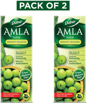 Dabur Amla Juice� | Rich Source of Vitamin C | Good for Immunity | 2 L(Pack of 2, 2)