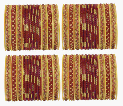 Zulka Get Your Traditions Metal Zircon Bangle Set(Pack of 104)