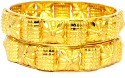 JAIRA GOLD Alloy Gold-plated Bangle Set(Pack of 2)