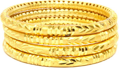 JAIRA GOLD Alloy Gold-plated Bangle Set(Pack of 4)