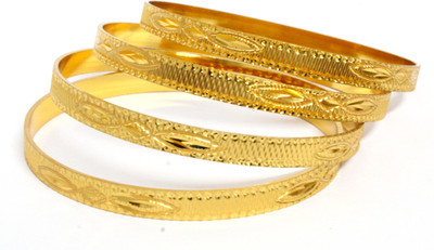 JAIRA GOLD Alloy Gold-plated Bangle Set(Pack of 4)