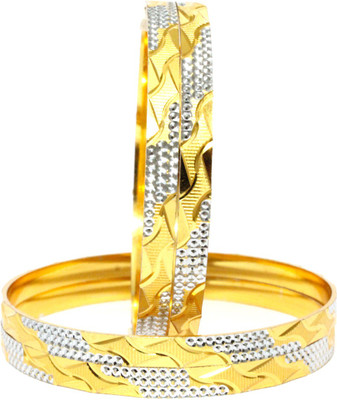JAIRA GOLD Alloy Gold-plated Bangle Set(Pack of 4)