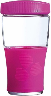 LUMINARC Portable Drinking Glass Bottles, Transportable Direct Drink Jar Bottles 500 ml 500 ml Bottle(Pack of 1, Pink, Plastic)