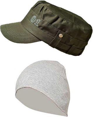 Atabz Solid Skull Cap Cap(Pack of 2)