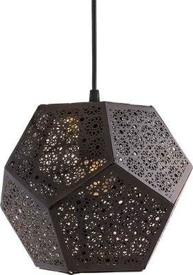 Homesake Cubist Hexagon Moroccan Hanging Light, Pendant Ceiling Light, Antique Copper Pendant Lamp Ceiling Lamp(Brown)