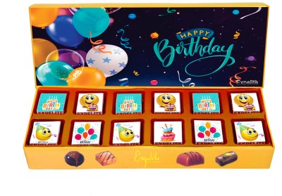 Expelite Happy birthday balloon & Cake chocolate box - 12 pc Birthday chocolates Bars(320 g)