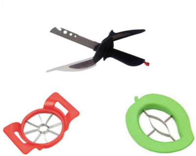 Samarpan Combo Of 4 in 1 Multi Purpose Clever Cutter With Deluxe Apple Cutter & Premium Mango Cutter Vegetable & Fruit Chopper(Pack of 3)