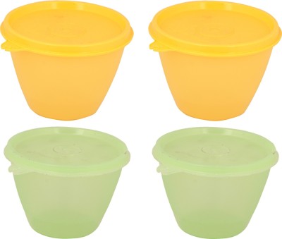 TUPPERWARE Plastic Grocery Container  - 400 ml, 400 ml(Pack of 4, Green, Yellow)