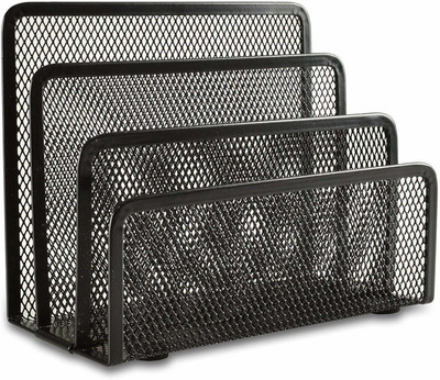 CPEX 3 Compartments Metal Desk Organiser(Black)