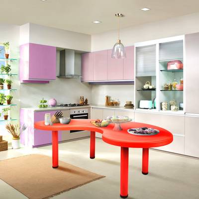 Supreme Moon Kids Dining Table Red Plastic 4 Seater Dining Table