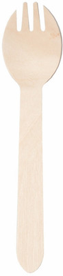 AUMNI CRAFTS Eco Friendly Wooden 16 CM Spork Dual Purpose 2 in 1 Spoon Fork (Pack of 250) Disposable Biodegradable Disposable Wooden Spork Set(Pack of 250)