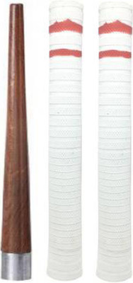 Dinetic Pack of 2 Cricket Bat White Grip + One Wooden Cone (Gripper) Super Tacky(Pack of 3)
